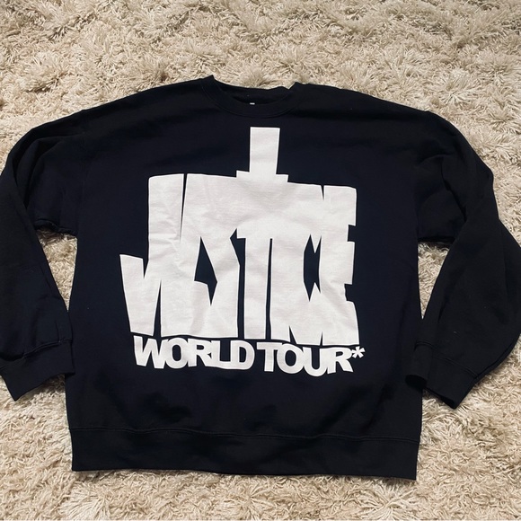 Justin Bieber Tops - Justin Bieber 2022 Justice Tour crewneck Sweatshirt merch adult XL